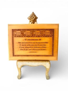 Vintage kitschy Cottagecore Password Wooden Plaque 6x8